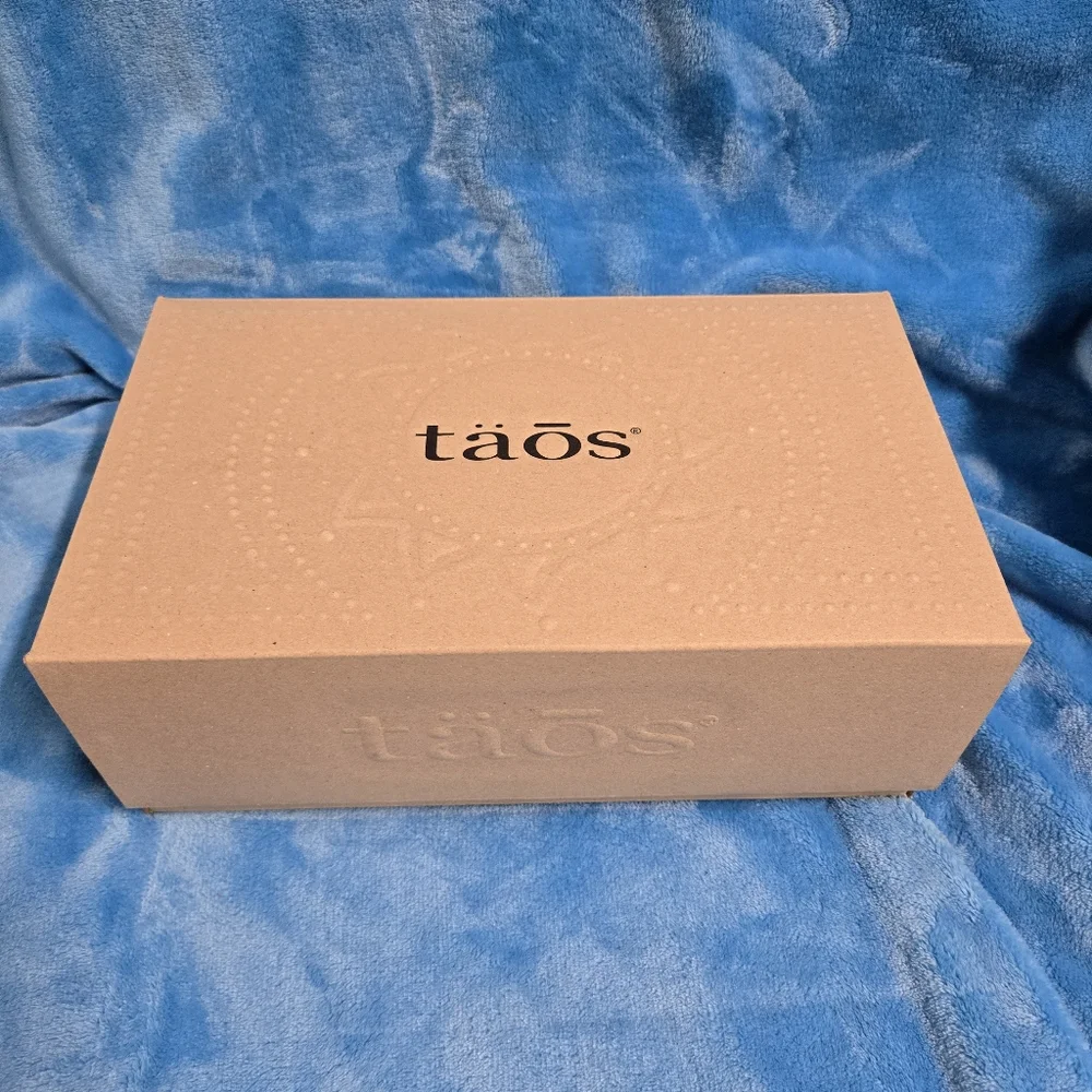 Taos Footwear Cognac Tan Woven Leather Slide Sandal